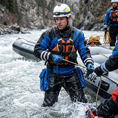 Waterproof Lightweight Durable Ergonomic Chest Zip SI TECH Seals Kevlar Reinforced Knees Rescue Drysuit Fo Rescue