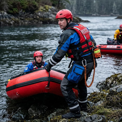 Waterproof Lightweight Durable Ergonomic Chest Zip SI TECH Seals Kevlar Reinforced Knees Rescue Drysuit Fo Rescue