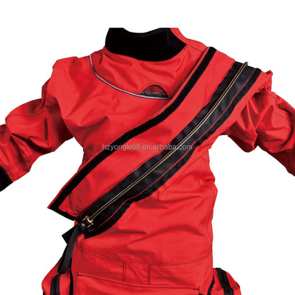 Waterproof Lightweight Durable Ergonomic Chest Zip SI TECH Seals Kevlar Reinforced Knees Rescue Drysuit Front 3-layer