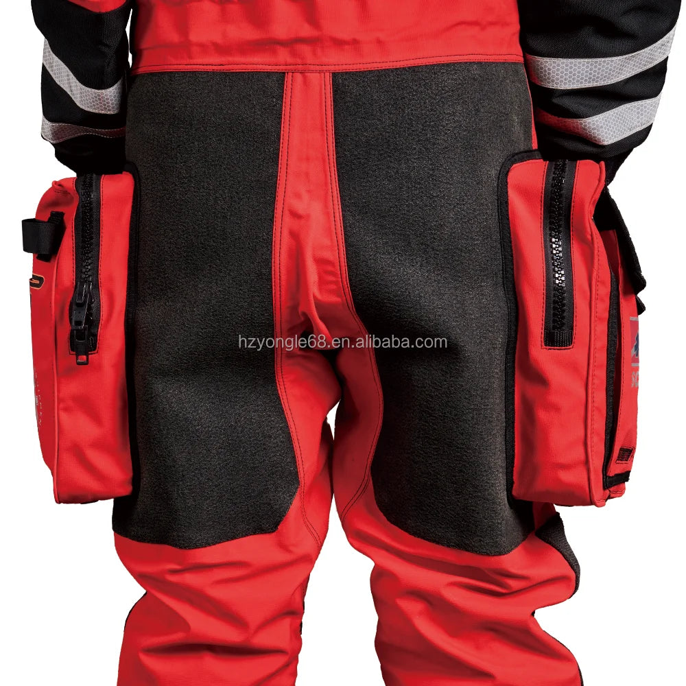 Waterproof Lightweight Durable Ergonomic Chest Zip SI TECH Seals Kevlar Reinforced Knees Rescue Drysuit Front 3-layer