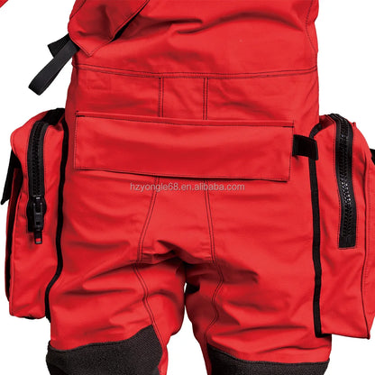 Waterproof Lightweight Durable Ergonomic Chest Zip SI TECH Seals Kevlar Reinforced Knees Rescue Drysuit Front 3-layer