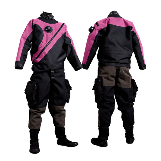 Plus Size Available Women's Custom Drysuit Lightweight Technical for Diving Gear Waterproof Chest Zip Full Sleeve Nylon Oxford