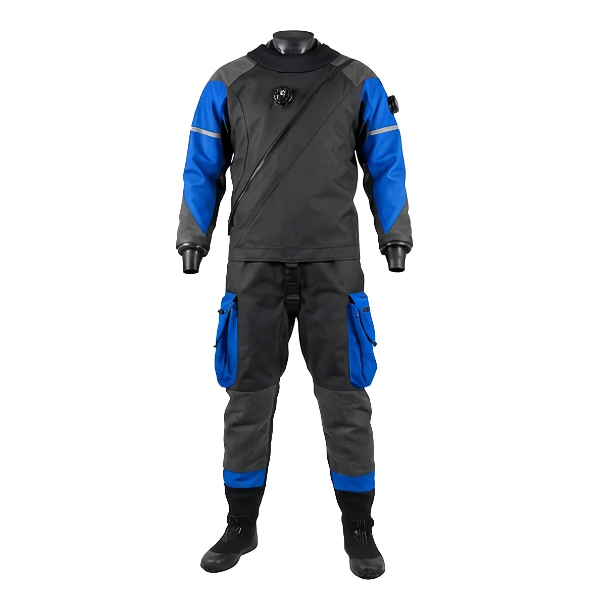 Plus Size Unisex Drysuit with Chest Zip Waterproof & Breathable Lightweight Custom Fit for Adult Divers Trilaminate Fabric