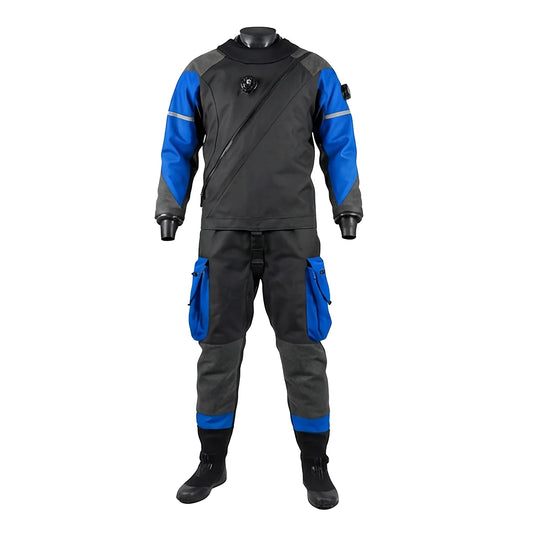 Plus Size Unisex Drysuit with Chest Zip Waterproof & Breathable Lightweight Custom Fit for Adult Divers Trilaminate Fabric