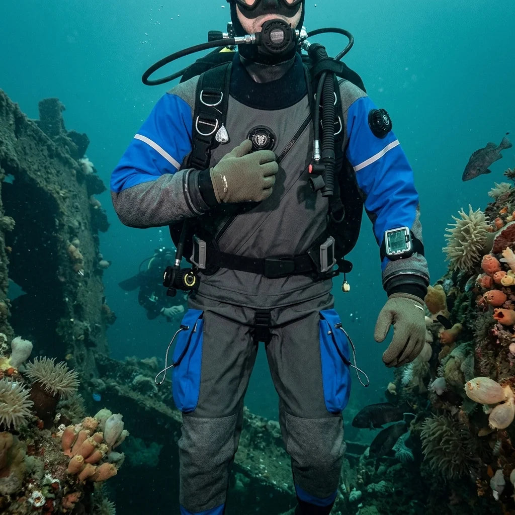 Plus Size Unisex Drysuit with Chest Zip Waterproof & Breathable Lightweight Custom Fit for Adult Divers Trilaminate Fabric