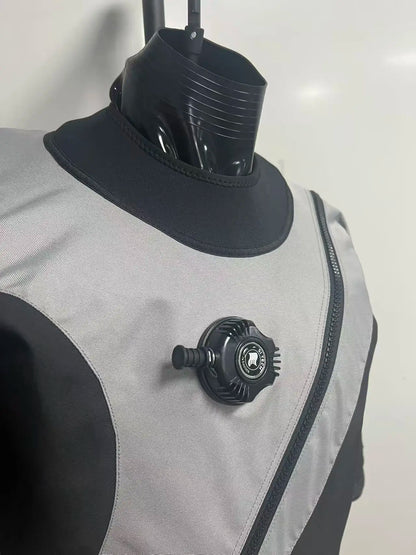Professional Custom Waterproof Lightweight Butyl Rubber Reinforced Fabric Drysuits Chest Zip Front for Adult Diving Watersports