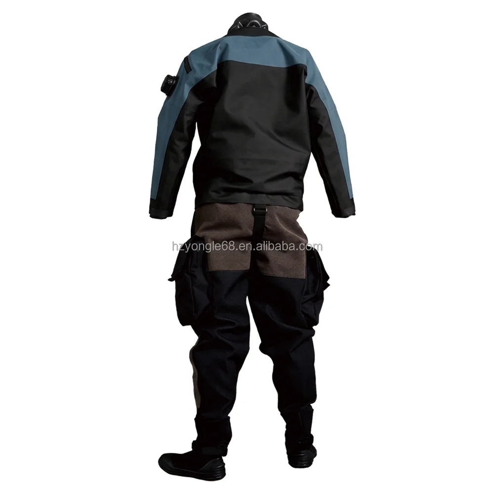 Professional Drysuit Custom Butyl Rubber Reinforced Fabric Drysuits Chest Zip Front for Diving Watersports Drysuit