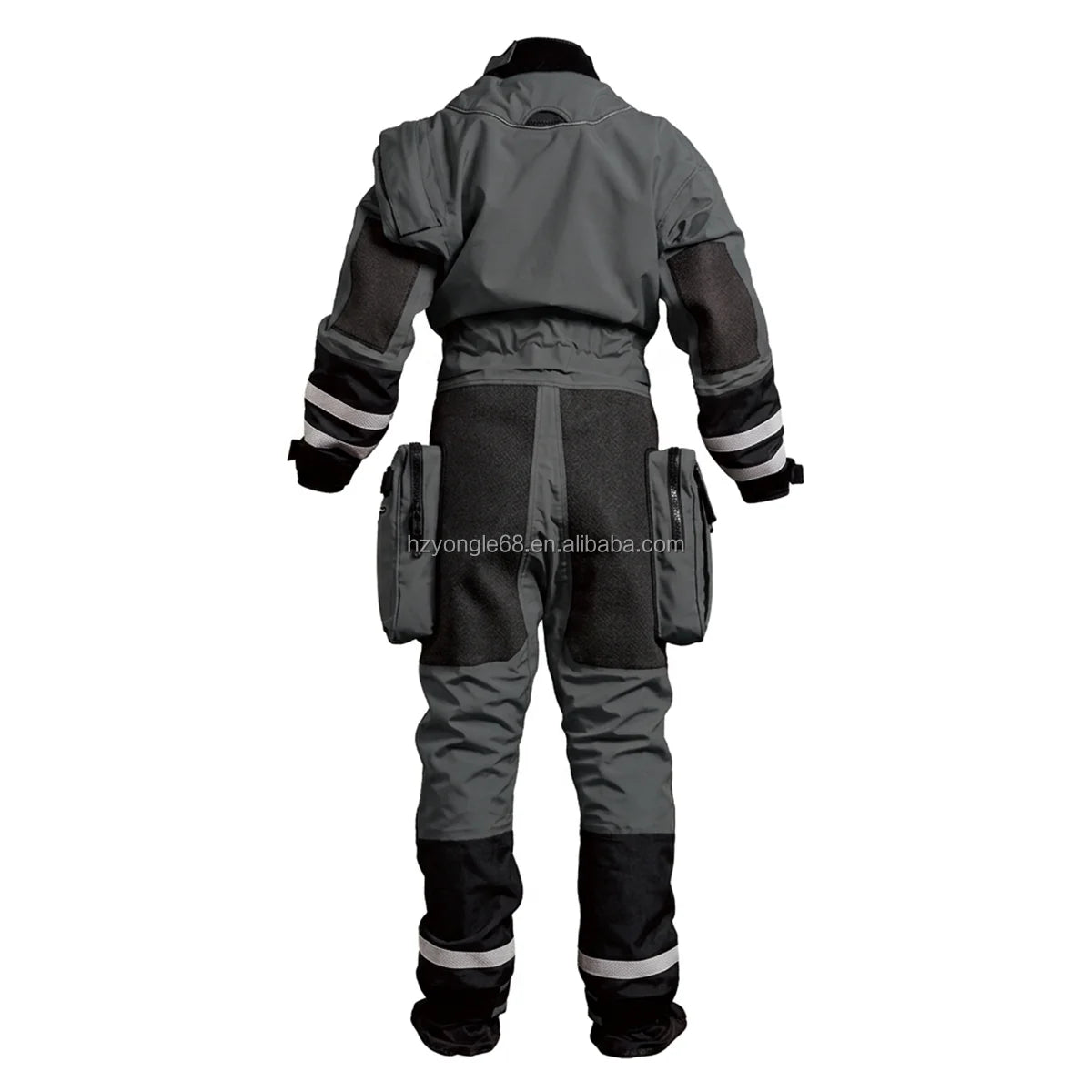 Waterproof Lightweight Rescue Drysuit Ergonomic Fit, Kevlar Knee Armor, SI-TECH Seals, Chest Zip Closure