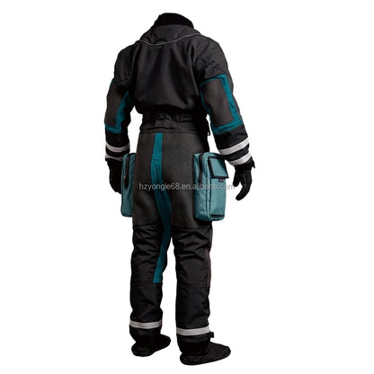 Waterproof Rescue Drysuit for Professional Use Available Kevlar-Reinforced Knees Front Chest Zip SI-TECH Seals