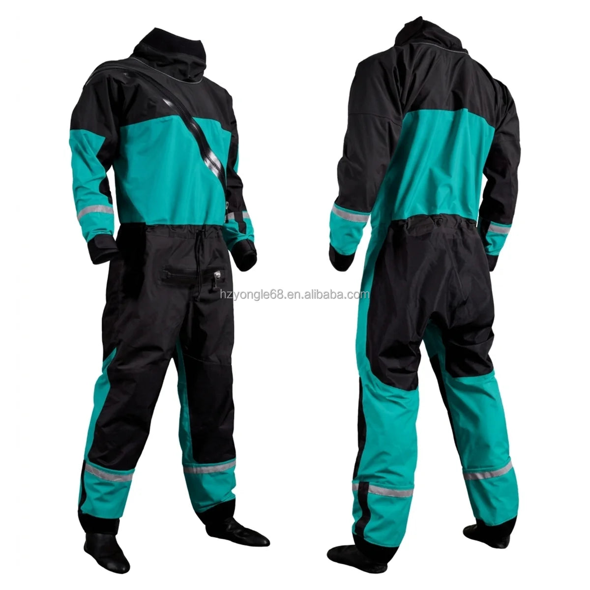 Pro Drysuit for Rescue / Waterproof Lightweight Kevlar Knees SI-TECH Seals Front Logo Chest Zip