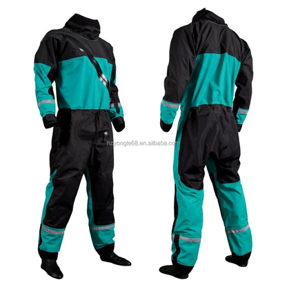 Pro Drysuit for Rescue / Waterproof Lightweight Kevlar Knees SI-TECH Seals Front Logo Chest Zip