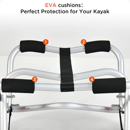 WIN.MAX Aluminum Foldable Kayak Transport Trolley Cart