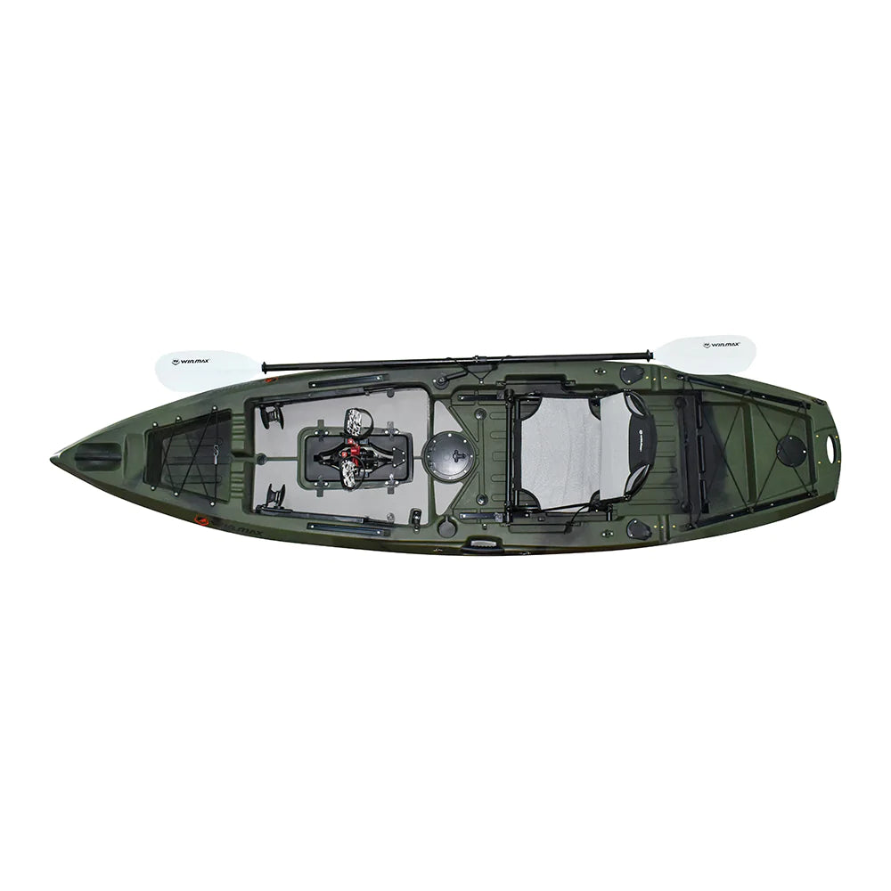 WIN.MAX Killer Whale Single Fishing Kayak with Pedal System and 1 Combi Paddle