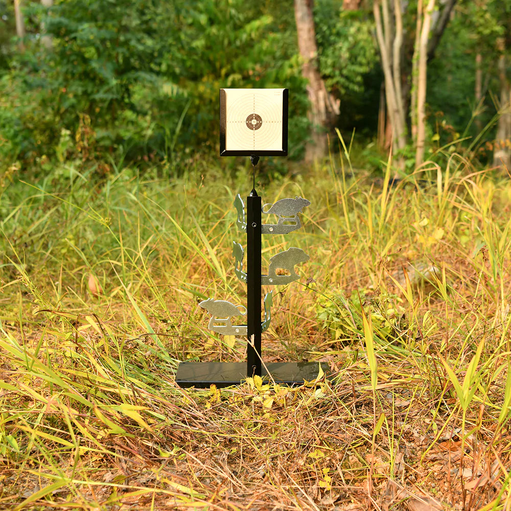 Target Stand With Six Animal Shaped Metal Targets