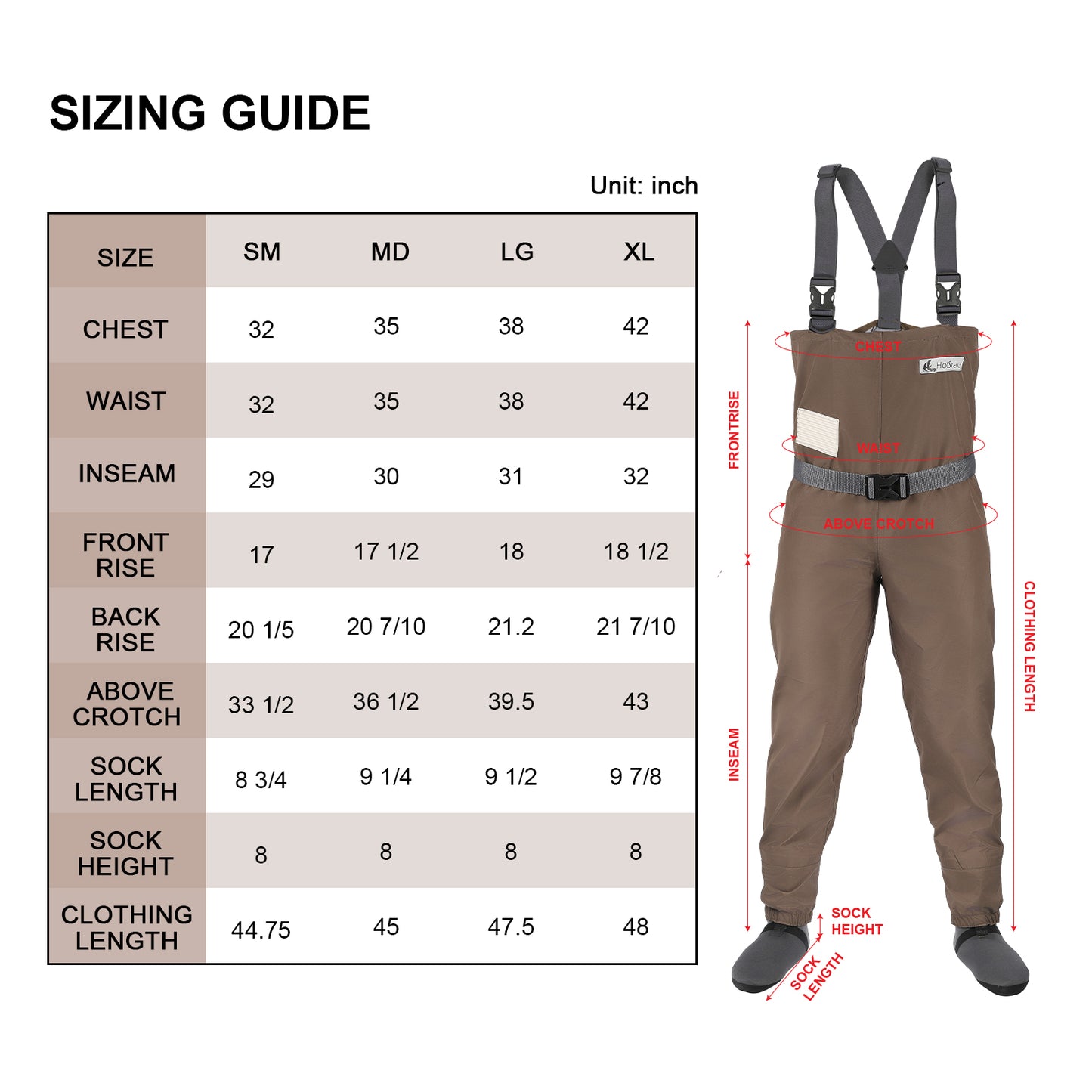 Breathable Stocking Foot Waterproof Fishing Wader for Youngster