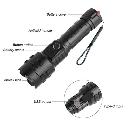 Multifunction Rechargeable LED Flashlight