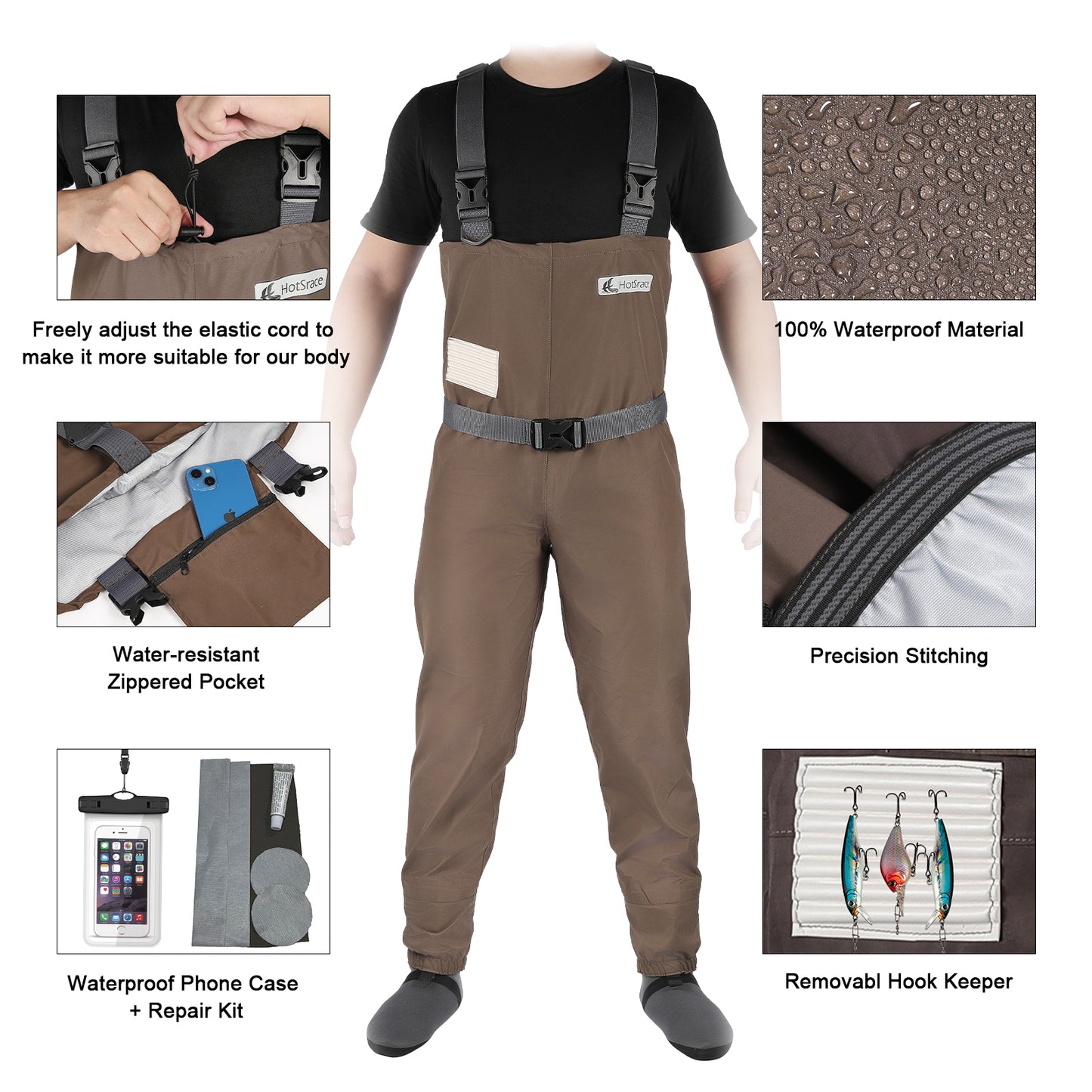 Breathable Stocking Foot Waterproof Fishing Wader for Youngster